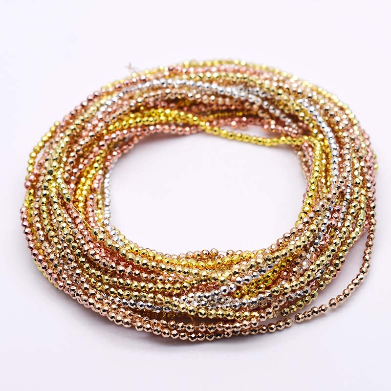 Glass Seed Beads 2Mm Jewelry Making - 2mm 200 stks Goud Kleur Kristalglas