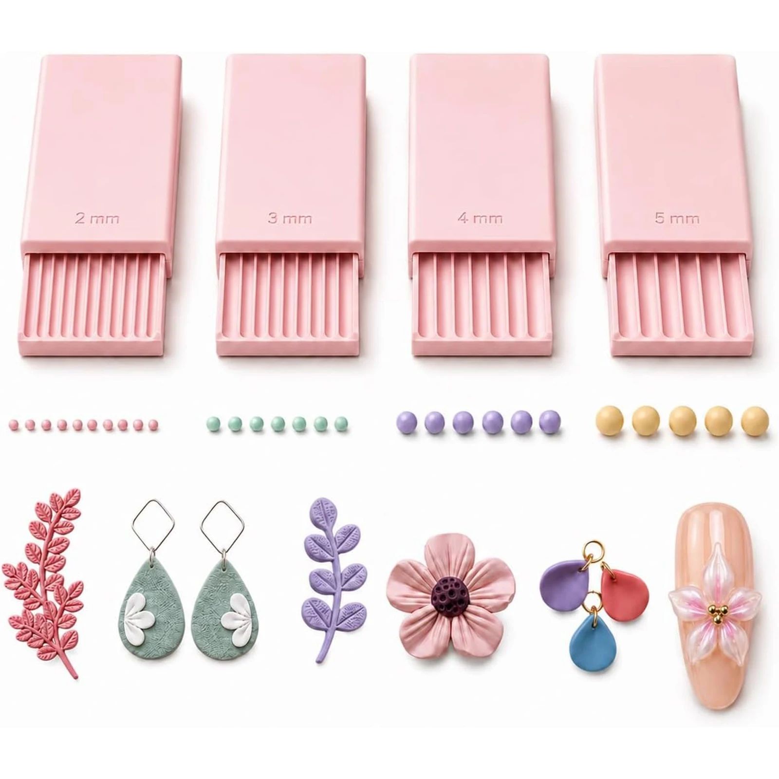 Beading - 4-delige 3D-print klei gelballetjes maker tool,