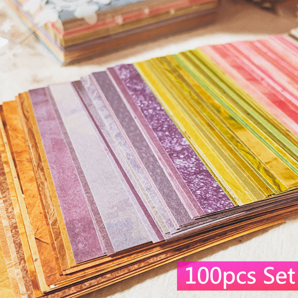 Vintage Junk Journal Scrapbooking Paper - 100 stuks kleurrijke textuur achtergrond ambachtelijke