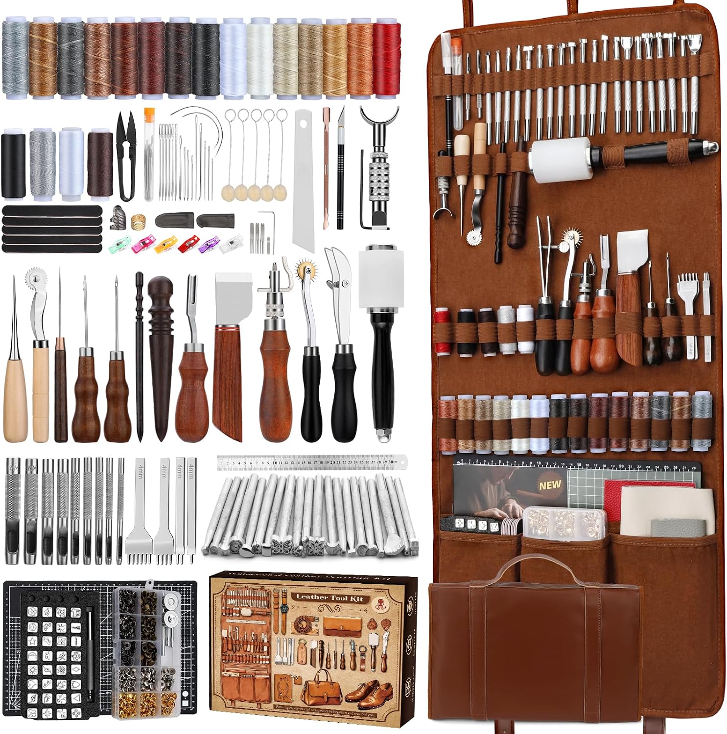 Craft Tools - Lederbewerkingsset, lederbewerkingsgereedschap en knutselset met op