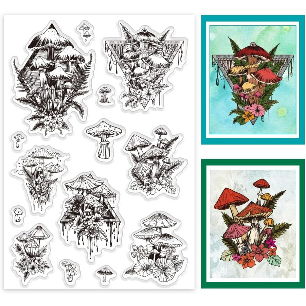 Clear Silicone Stamps For Card Making - Paddestoel duidelijke stempel, plant siliconen stempel