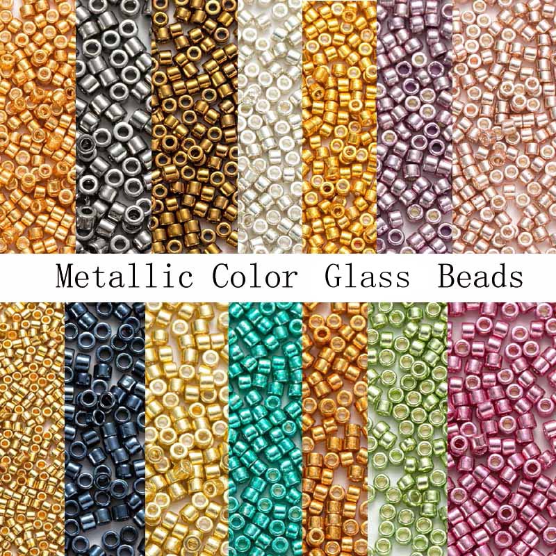 Glass Seed Beads 2Mm Jewelry Making - Mku Glas Beadss 1200Pcs Metallic Kleuren