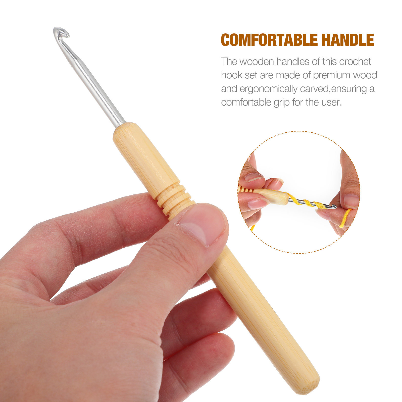 1 set houten haaknaalden, dive - Wooden Crochet Hooks Ergonomic Handle recensie en prijs