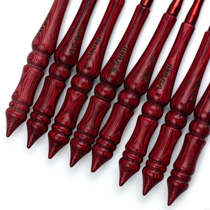 8-delige haaknaald met houten  - Wooden Crochet Hooks Ergonomic Handle recensie en prijs