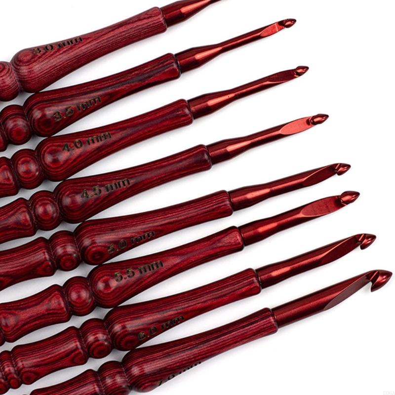 8-delige haaknaald met houten  - Wooden Crochet Hooks Ergonomic Handle recensie en prijs