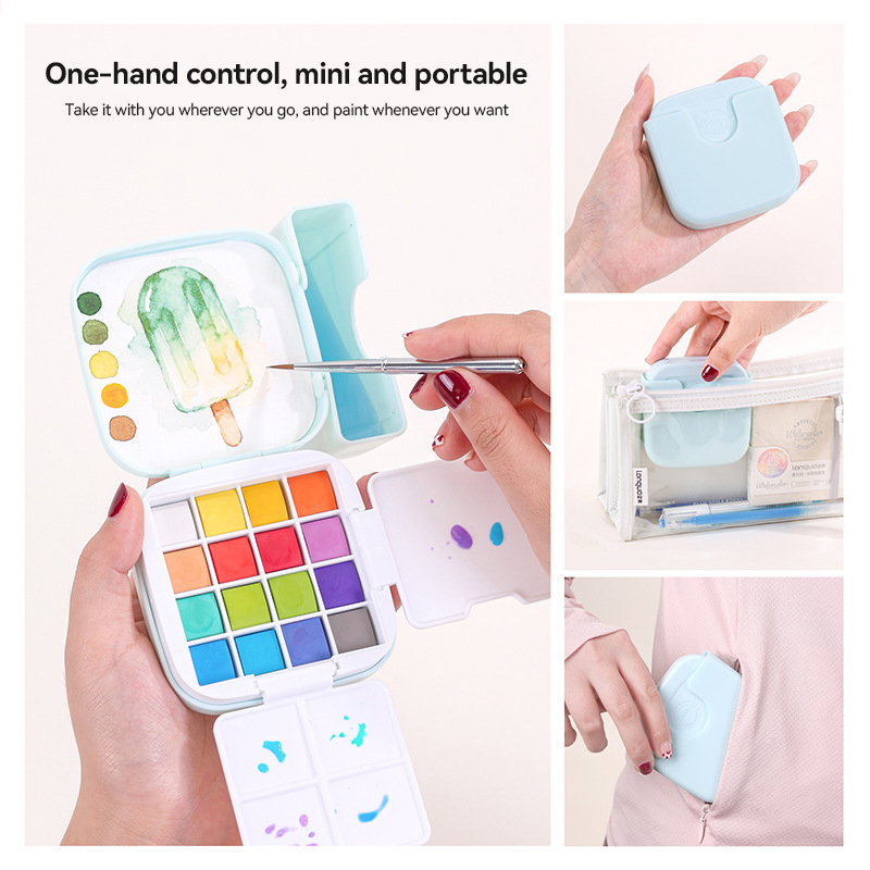LANGUO 16 Kleuren Aquarel Verf - Watercolor Paint Set Solid Pigment recensie en prijs