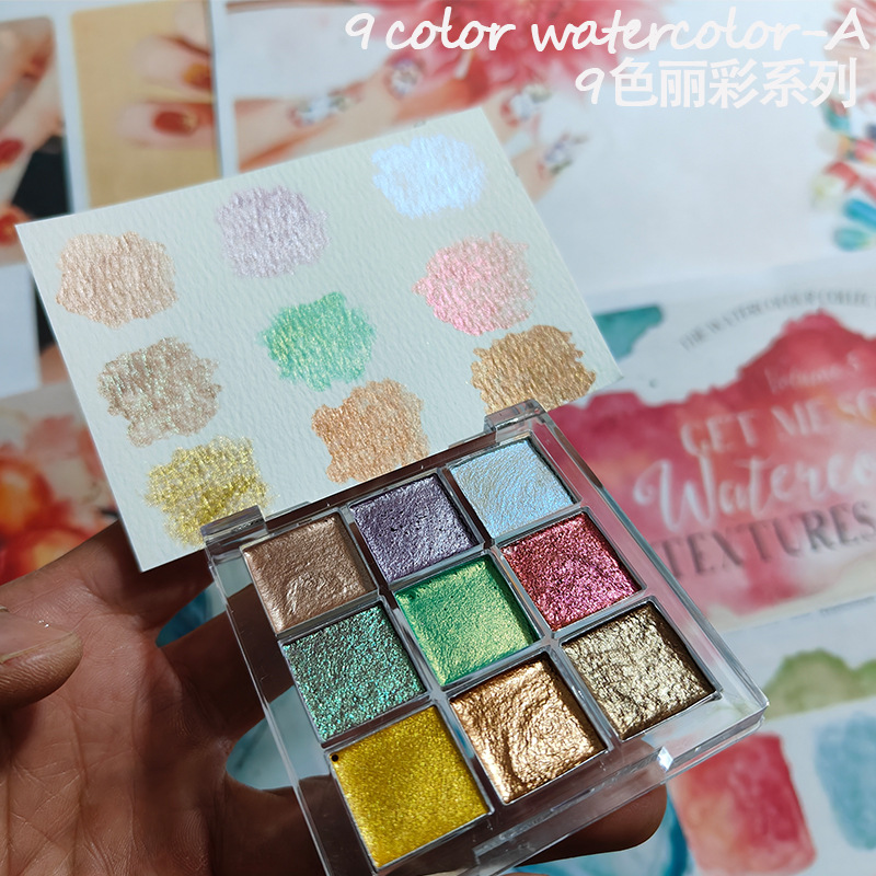 9 kleur Nail Solid Pigment Aur - Watercolor Paint Set Solid Pigment recensie en prijs