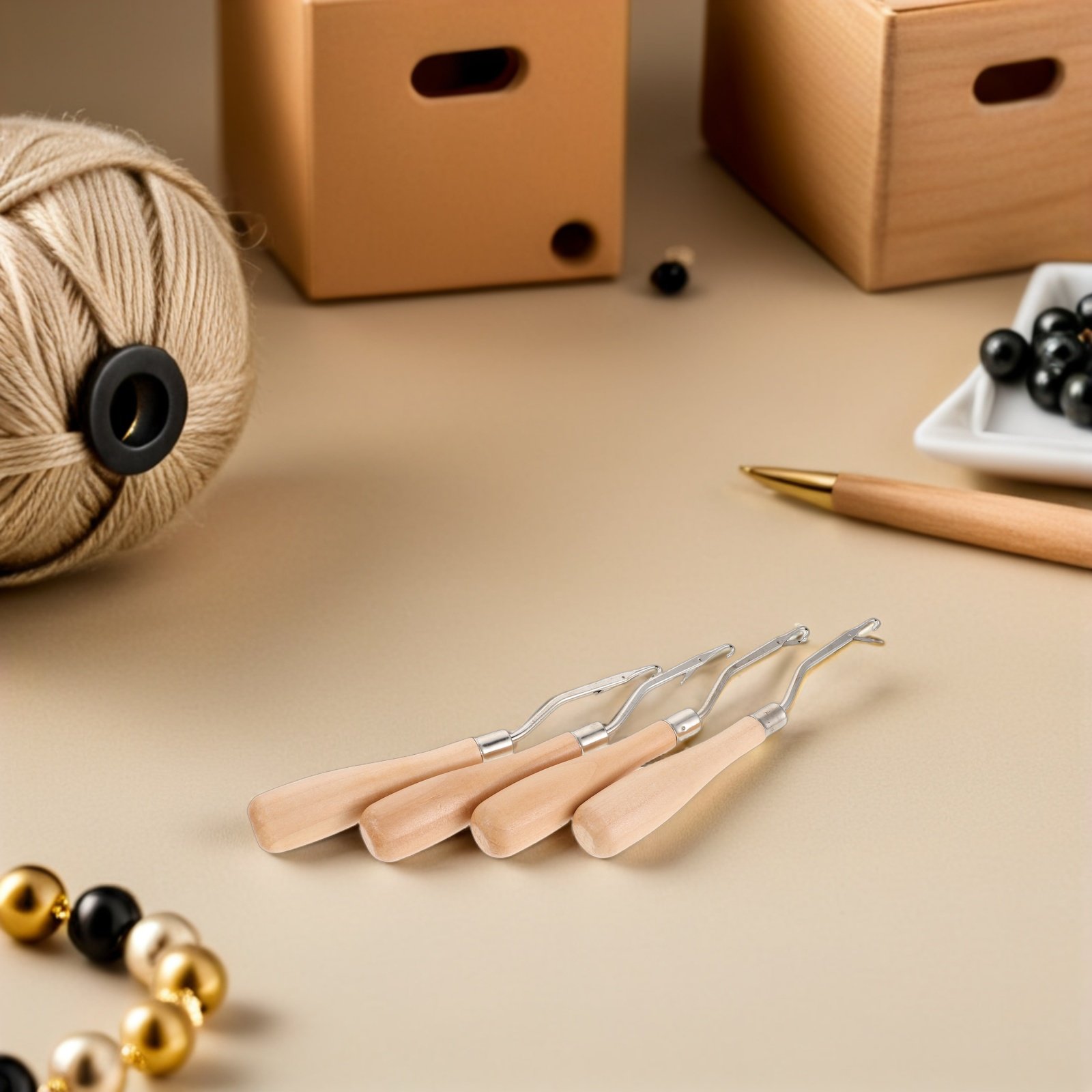 4 stuks haaknaalden met ergono - Wooden Crochet Hooks Ergonomic Handle recensie en prijs