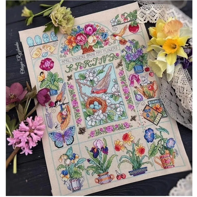 【CC2937 Spring Garden】 DIY-bor - Cross Stitch Stamped Kits Beginners recensie en prijs