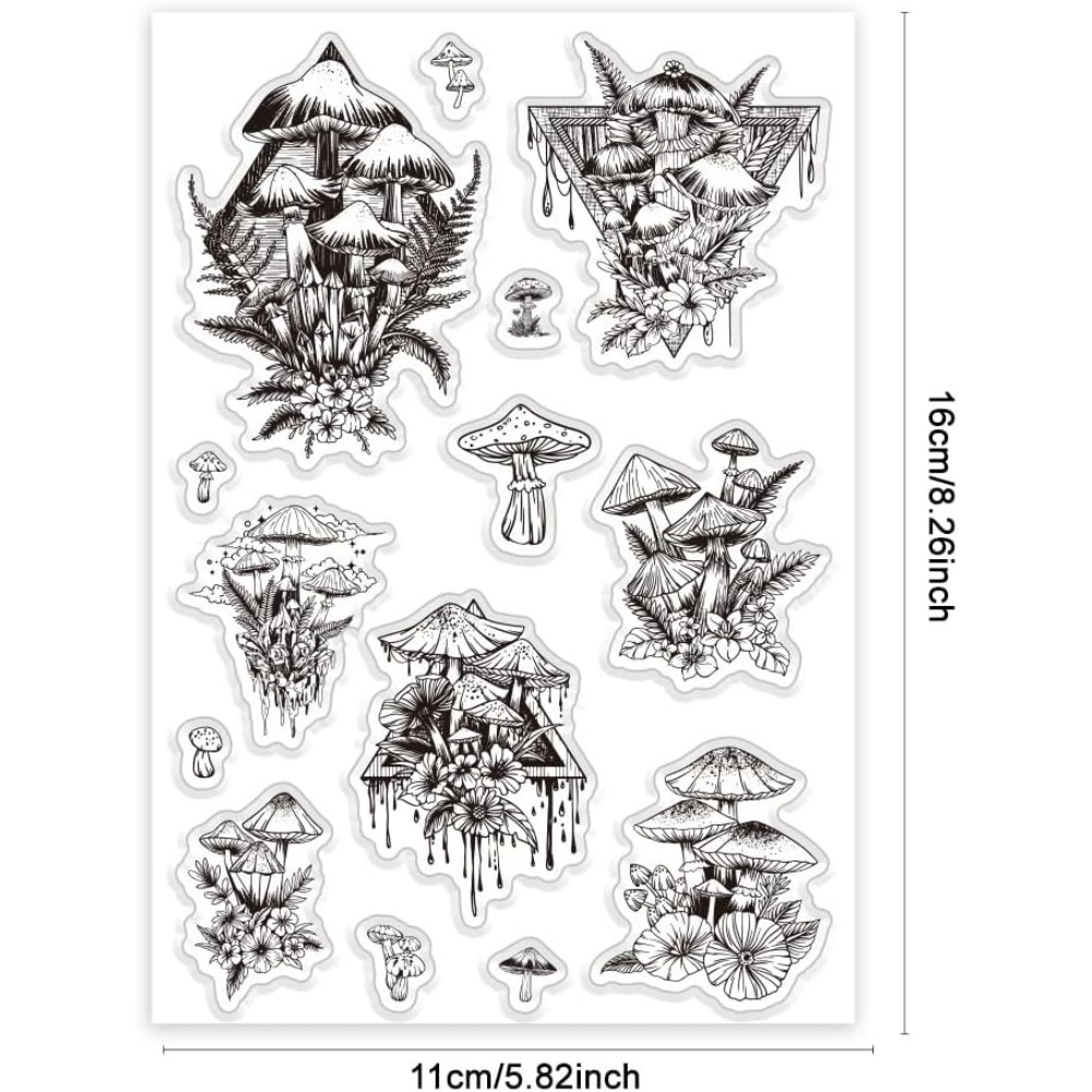 Paddestoel duidelijke stempel, - Clear Silicone Stamps For Card Making recensie en prijs