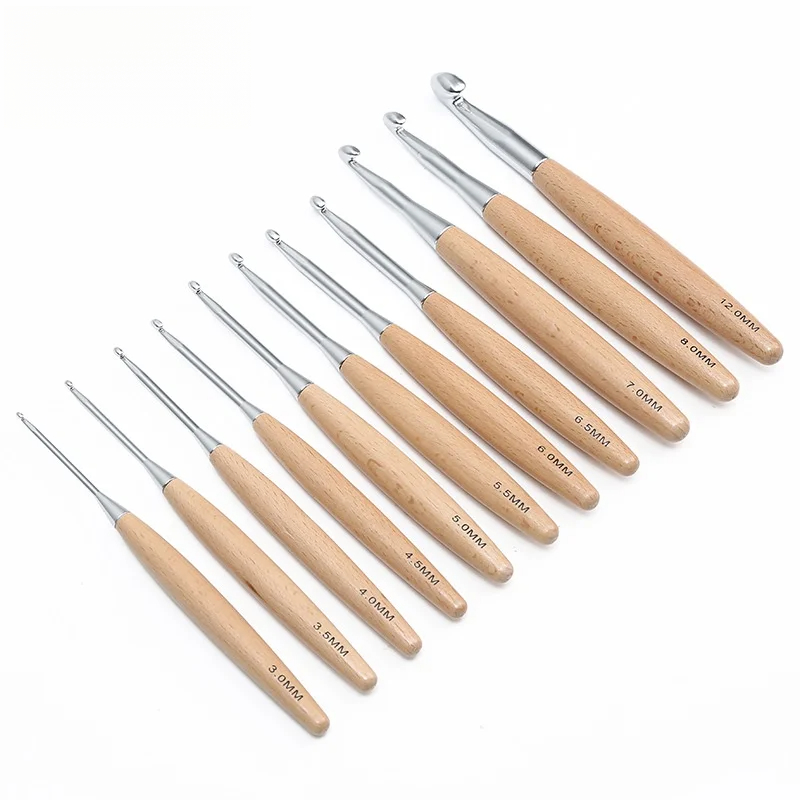 1/11 stuks houten handvat haak - Wooden Crochet Hooks Ergonomic Handle recensie en prijs