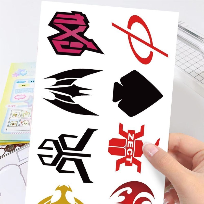 60 vellen Kamen Rider logo-sti - Scrapbooking recensie en prijs